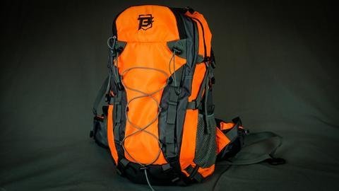 orange hiking backpack