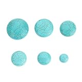 Linsoir Beads Natural Turquoise Gemstone Cabochons Round Flat-Back Design Dia=12mm Pack of 10