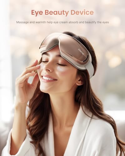 RENPHO Eye Massager with Heat and Cooling Voice Control, Gifts for Women Father Men Dad Husband, FSA Eligible HSA, Heated Eye Mask for Dry Eye Relief Eye Care Relax - Eyeris 3