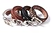 Set of 4 HBY Women Metal Fashion Skinny Leather Belt Elastic belt solid color