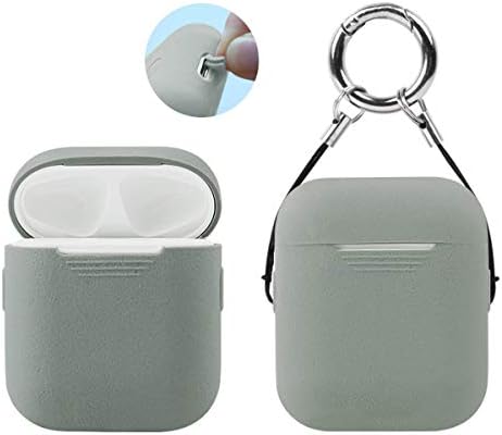 Dealfreez Silicone Protective Case Compatible for Apple AirPods Charging Case Shockproof Skin-Friendly Washable Dust-Proof Anti-Lost with Hand Strap Dust-Plug Keyring (Grey)