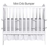 Designthology (U.S.) 100% Cotton Muslin Breathable Mini Crib Bumper Pads, 1-Piece Gray - Safe Crib Padding Protector, Machine Washable Padded Crib Liner