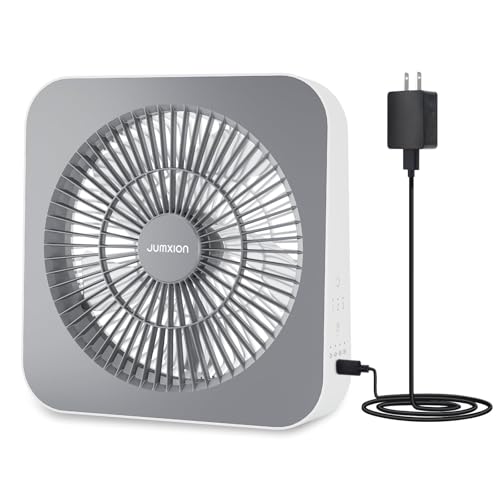 Photo 1 of 10 inch Box Fan, Small Window Fan with 3 Speeds, Quiet Square Fan Powered by DC Adapter for Bedroom Office Kitchen Home Apartment RV Camping, 8HRS Timer Function Work with Universal USB Type-C Cord