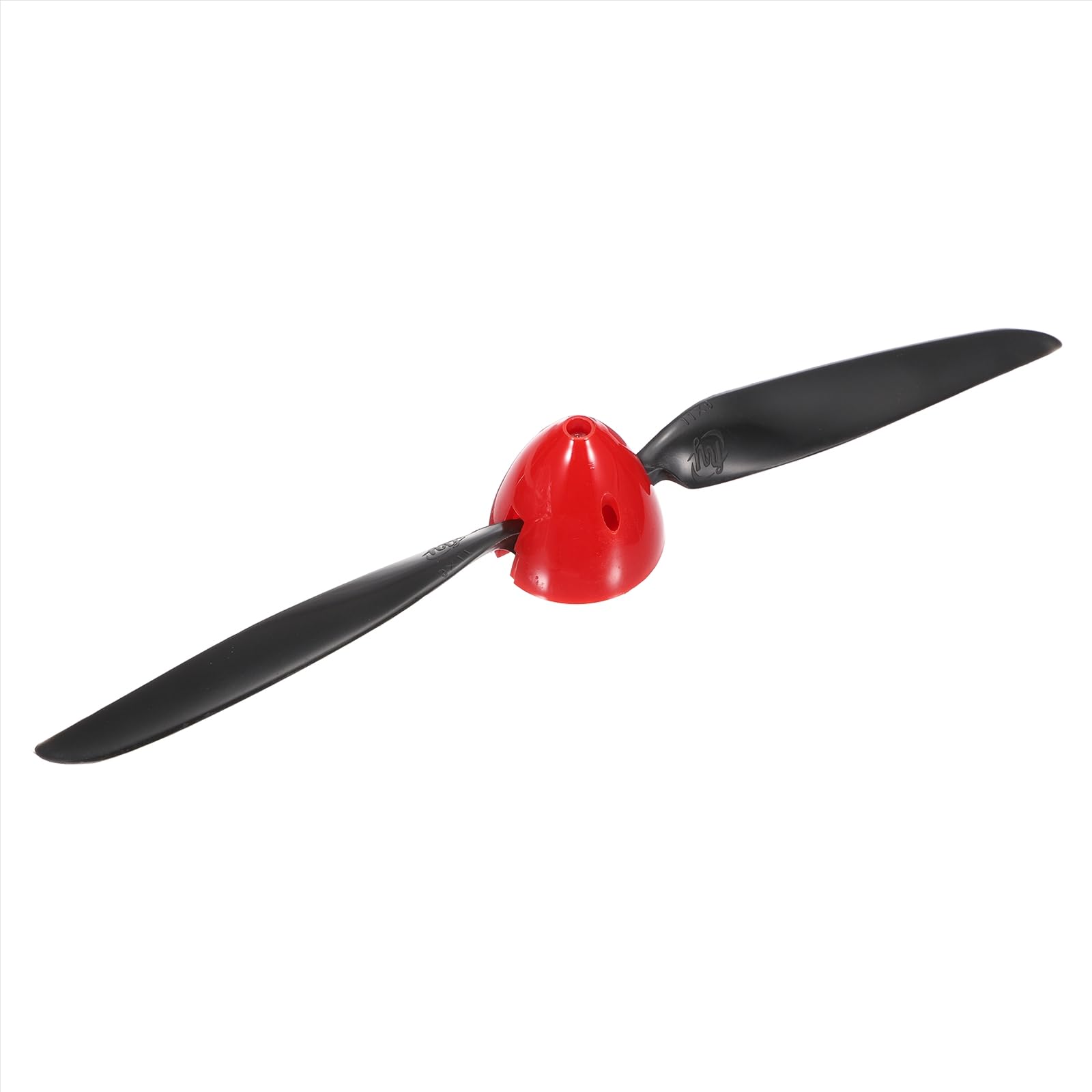 sourcing map 11x6 Inch RC Plane Propeller, RC Folding Propellers Spinner Size D45xH42mm 3mm Motor Shaft Dia 2-Vane with Nylon Plastic Spinner for Airplane Helicopter(Black Red)