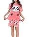MyFav Big Girls Summer Shorts Pajama Cute Panda Sleepwear Lovely Child Loungwear, Melon Red, Large