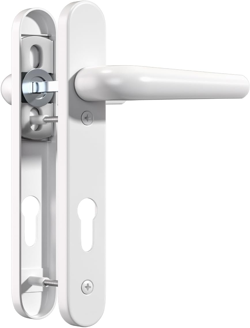 Bwintech Satin Nickel UPVC Door Handle Set 92mm 210mm 219mm Plate