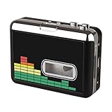 USB Cassette Player Tape to MP3 Converter, Portable Walkman Audio Music Player Cassette-to-MP3 Converter with Earphones, No PC Required