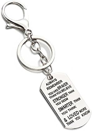 Always remember you are braver stronger smarter than you think Key Chain Ring Hook