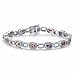 Caperci Rainbow Candy Valentines Jewelry Gifts Multi-Colored Gemstone Link Bracelet for Women, 7.25''