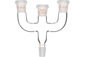 XCD Claisen Adapter, 4-Way Claisen Distillation Adapter with 14/20 Joints Connecting Adapter Lab Distilling Adapter