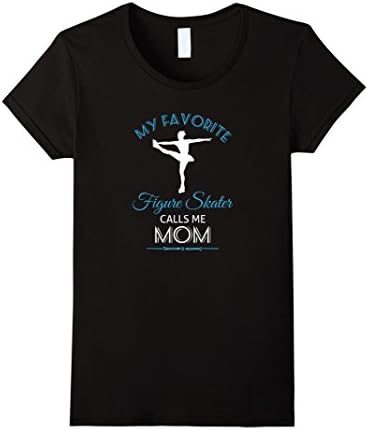 Womens Ice Skating Mom T Shirt for Proud Mother - Figure Skate Tee XL Black