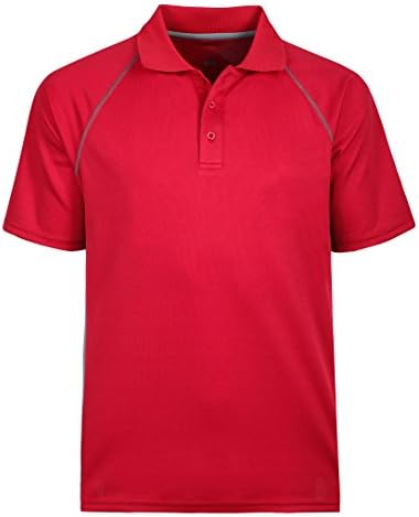 Tiheen Men's Big &amp; Tall Golf Sport Comfortable Cool Performance Polo T-Shirt Top (Red 4XL)