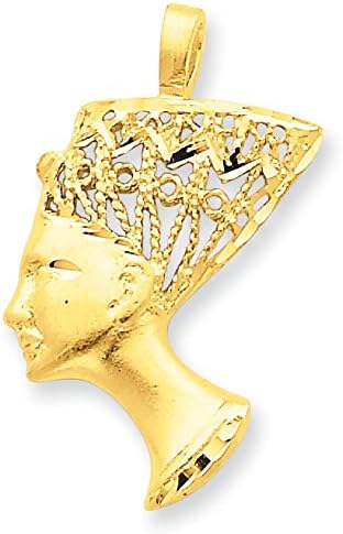 14K Yellow Gold Egyptian Nefertiti Charm Pendant