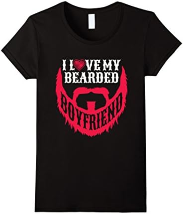 Womens I Love my Bearded Boyfriend T Shirt for Women XL Black