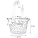 Boao White Handle Wedding Flower Baskets, 2 Packs(6.7 x 4.2 x 4 Inch)