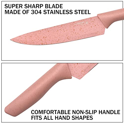 6 piece colorful designer stainless steel chef\'s kitchen knife set-colorful stainless steel knife kitchen accessory set, sharp kitchen knife set with gift box-kitchen anti-scratch and anti-rust knife