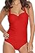 Angerella Retro Vintage Women One Piece Pin Up Bating Suits,Red,US 10-12=Tag Size 2XL