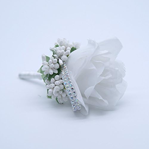 AOTUOTECH Rose Boutonniere Wedding Artificial Groom Flowers Brooch Pin Clip