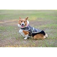 Comfortland Adjustable Christmas Dog Raincoat Pet Waterproof Clothes Lightweight Dog Jacket Poncho Winter Dog Vest Dog Rain Gear with Reflective Strips for Small Medium Large Dogs,Camo