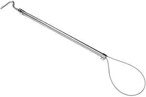 Stainless Steel Pig Catcher Pole, Adjustable Animal Control Holder with Hook & Locking Mechanism, 64cm Snare for Safe Piglet 