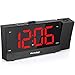 REACHER Projection Alarm Clock Radio with Dual Alarm USB Sleep Timer 0-100 Dimmer and Snooze Time Option for Bedroom