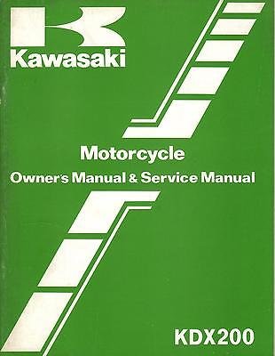 1985 KAWASAKI MOTORCYCLE KDX200 OWNERS SERVICE MANUAL P/N 99920-1292-01 (592)