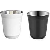 zaoalife Stainless Steel Espresso Cup Double Wall Insulated Coffee Mug 160ml Double Wall Insulated Metal Cups Milk Tea Cups Office Water Mugs