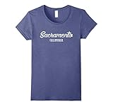 Womens Sacramento T Shirt - California Souvenir Landmark Gift Shirt Large Heather Blue