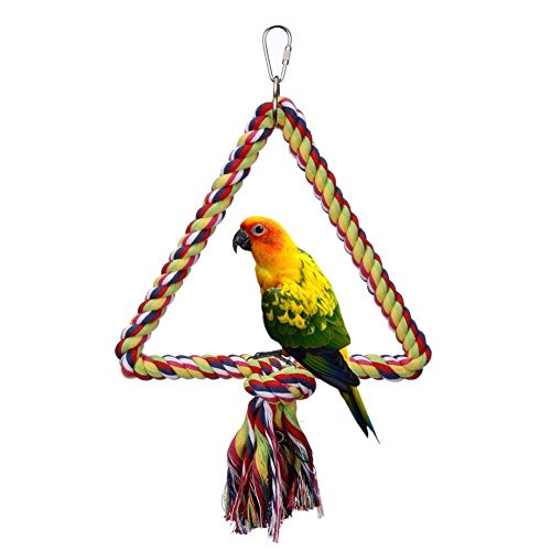 Bird Toys,Flying Trapeze Multi-color Cotton Swings Budgie Toys Bird Swings for Parrot(Triangle) Bird Toys,Flying Trapeze Multi-color Cotton Swings Budgie Toys Bird Swings for Parrot(Triangle)