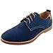 DADAWEN Men's Classic Suede Leather Oxford Dress Shoes Business Casual Shoes Blue US Size 10.5