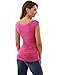 PattyBoutik Women Cowl Neck Ruched Double Layer Top (Magenta Medium)
