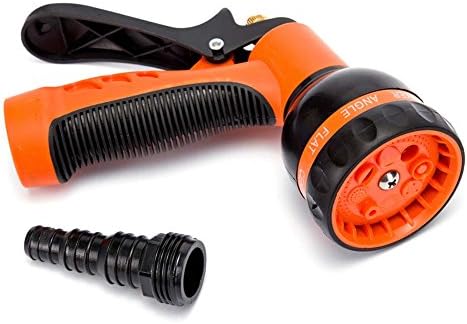Garden Hose Nozzle: Best for Lawns, Plants &amp; Shrubs, Washing Pets. Free Detachable Shut Off/ON Valve, Ergonomic Trigger, Easy Flow Control Setting, Durable Soft Touch Grip, 8 Settings.