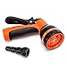 Garden Hose Nozzle: Best for Lawns, Plants & Shrubs, Washing Pets. Free Detachable Shut Off/ON Valve, Ergonomic Trigger, Easy Flow Control Setting, Durable Soft Touch Grip, 8 Settings.