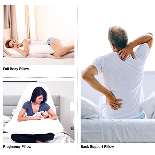 Lavish Home Full Body Pillow 7 in 1 Jumbo Pillow with Removeable Cover