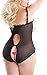 Anlove Women Sexy Lingerie Lace Teddy Plus Size Open The Cup Bodysuit (5XL, Black)