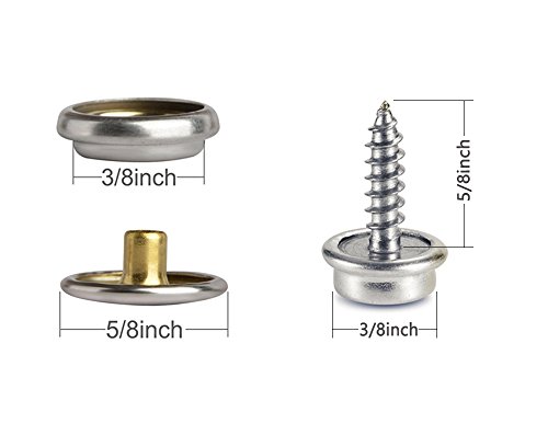 image for TommoT 62Pcs Stainless Steel Fastener Screw Snap Kit, Marine Grade, 3/