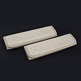 Car Interior Seat Belt Covers for Adults Beige Shoulder Pads Seatbelt Cover pad with Embroidered Beige Emblem Accessories Compatible for Mercedes-Benz Great idea for a Gift to The Driver! 2 pcs