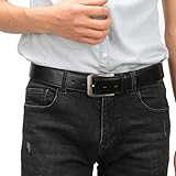QUEYUB Men's Dress Belts Genuine Leather 1.5
