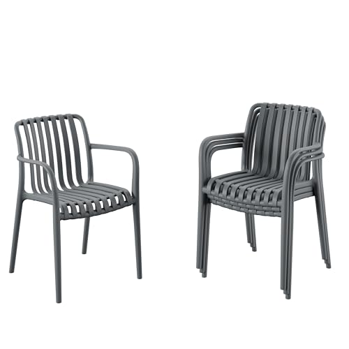 Amazonia Mozo 4-Piece Resin Gray Chair Set Made from Resin for Superior Strengt…