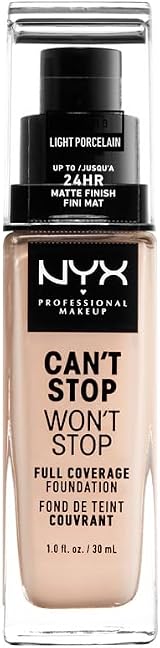 NYX 24 Hour Full Coverage Foundation Cannot Stop Won’t Stop Light Porcelain view 2