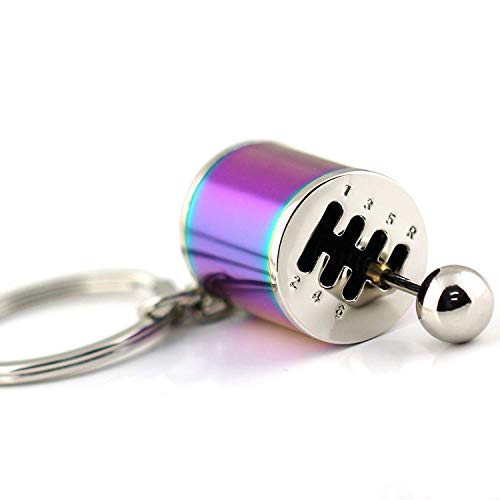 Ispeedytech Creative Auto Part Model Gear Box Metal Keychain Six-Speed Manual Transmission Shift Lever Keyring Key Chain Ring Keyrings Keyfob - Thumbnail 2