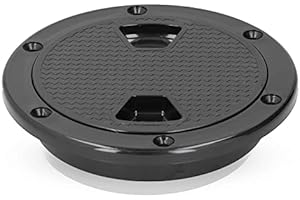 Deck Plate, 4in Black Boat Deck Plate ABS Round Deck Inspection Hatch Cover For Marine Boat Deck Plate Replacement