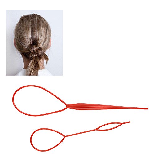 Iebeauty®Plastic Magic Topsy Tail Hair Braid Ponytail Styling Maker Clip Tool Black 2pcs