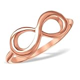 Infinity Design Sterling Silver .925 Fashion Ring Rose Gold Plated