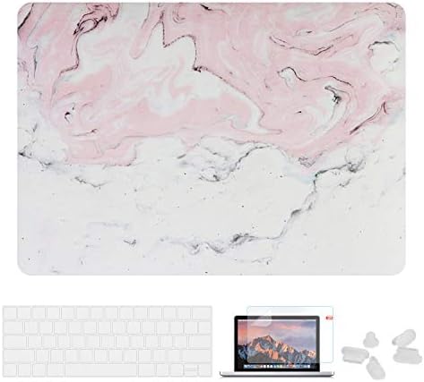 Utryit MacBook Pro 15 Case 2018 2017 2016 Release A1990/A1707 Shell, Hard Case Cover and Keyboard Cover for Apple MacBook Pro 15" (2018/2017/2016) with Touch Bar and Touch ID Marble (PJH-017)