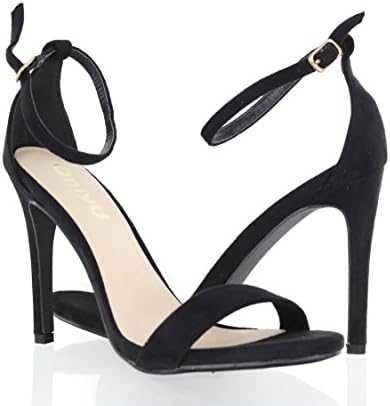 Urban Heel Women's Stilleto Open Toe Sandal with Ankle Buckle Strap