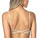 Wingslove Women's Push Up Bra Floral Lace Padded Underwire Bra Demi Plunge(Nude,34B)