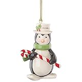 Lenox Merry Little Christmas PENGUIN WITH CANDY CANE Porcelain Ornament New