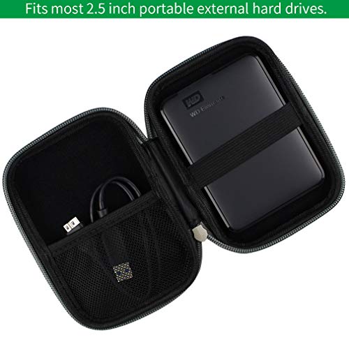 Portable External Hard Drive Carrying Case, Waterproof Hard EVA Shockproof Travel Case for 2.5-Inch Portable External Hard Disk Drive,Gray