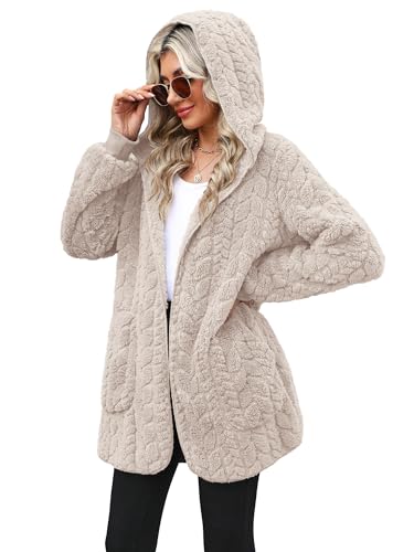 Yanekop Womens Oversized Sherpa Jacket Long Cardigan Sweaters at Amazon